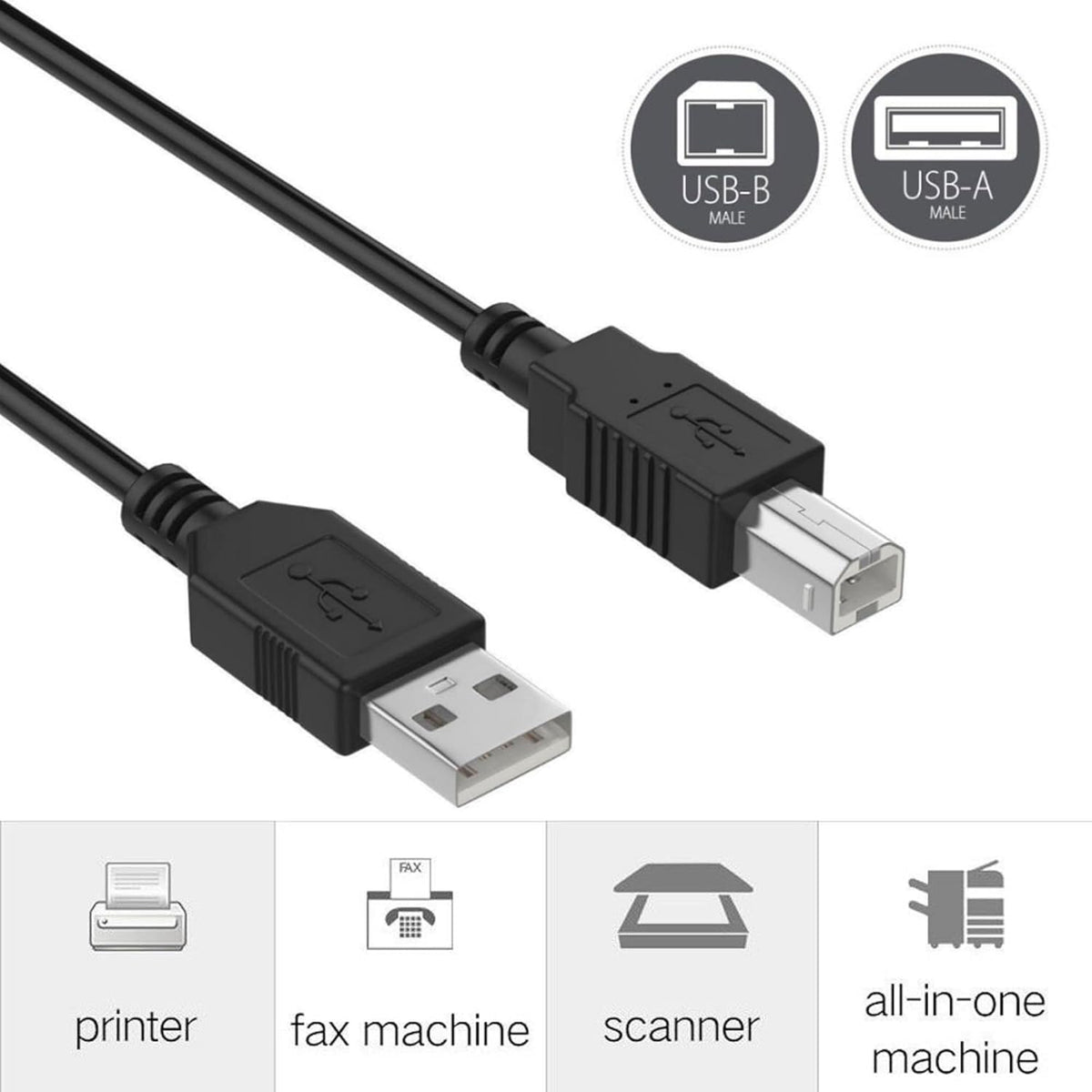 6ft G3110 G4010 G4050 L1957A#B1H L1957A Digipartspower USB Cable for HP Scanjet Scanner Cord