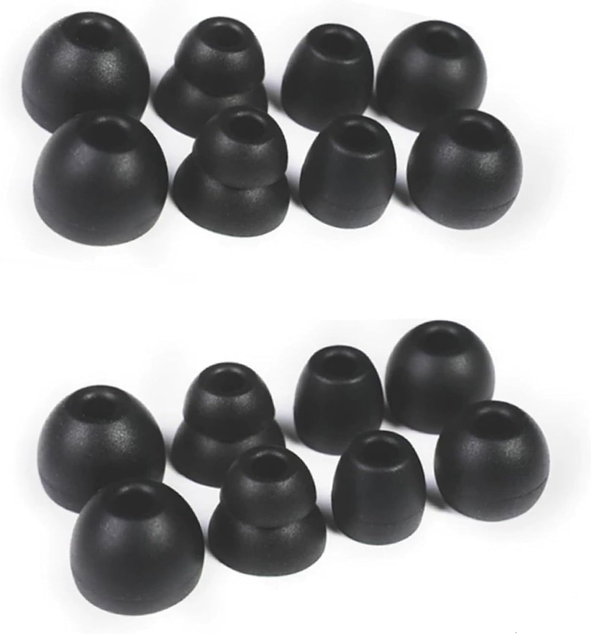 8 Pairs Replacement Silicone Earbuds Tips for Powerbeats Pro & Beats Flex/BeatsX Headphones, 4 Sizes Soft Flexible Noise Reduction Eartips Compatible with Beats Flex Earbuds Replacement Tips (Black)