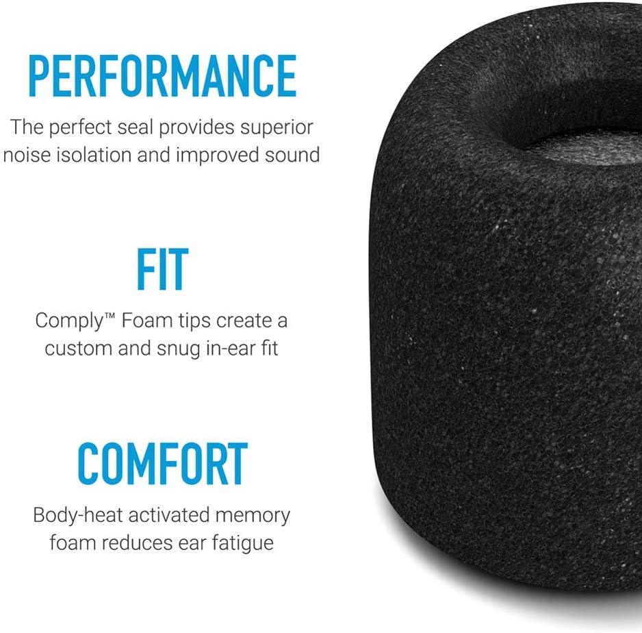 Comply Memory Foam Replacement Earbud Tips for Beats Fit Pro & Beats Studio Buds | Ultimate Comfort, Secure Fit, Superior Noise Isolation | Black, Small (3 Pairs)
