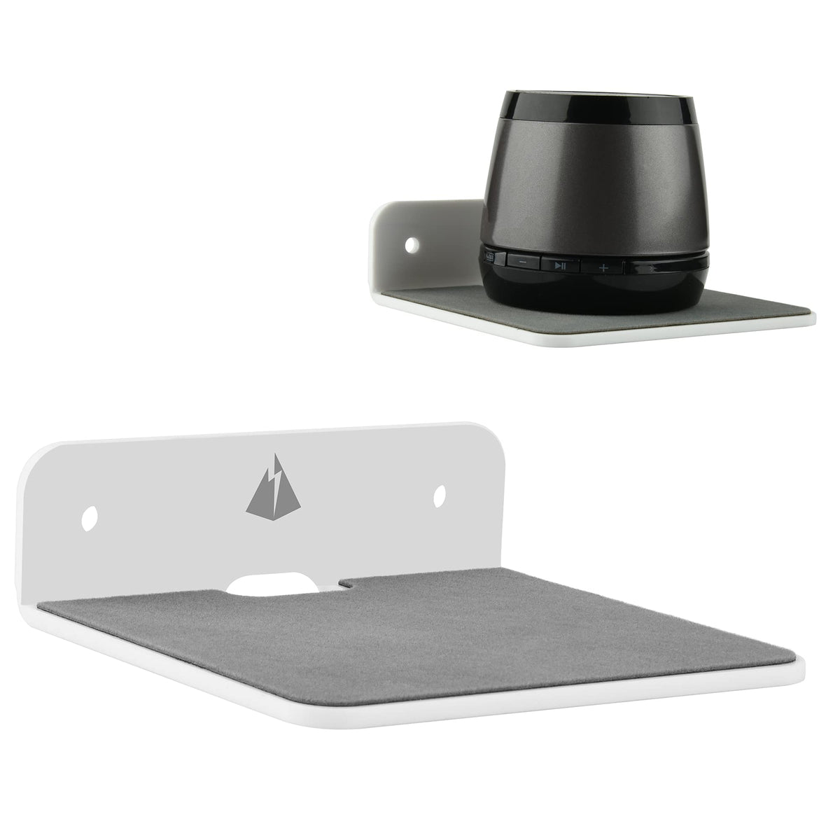 TXEsign Wall Shelf Speaker Mount, Small Wall Shelf for Speaker, Webcam, Cell Phones, Acrylic Floating Shelf (White)