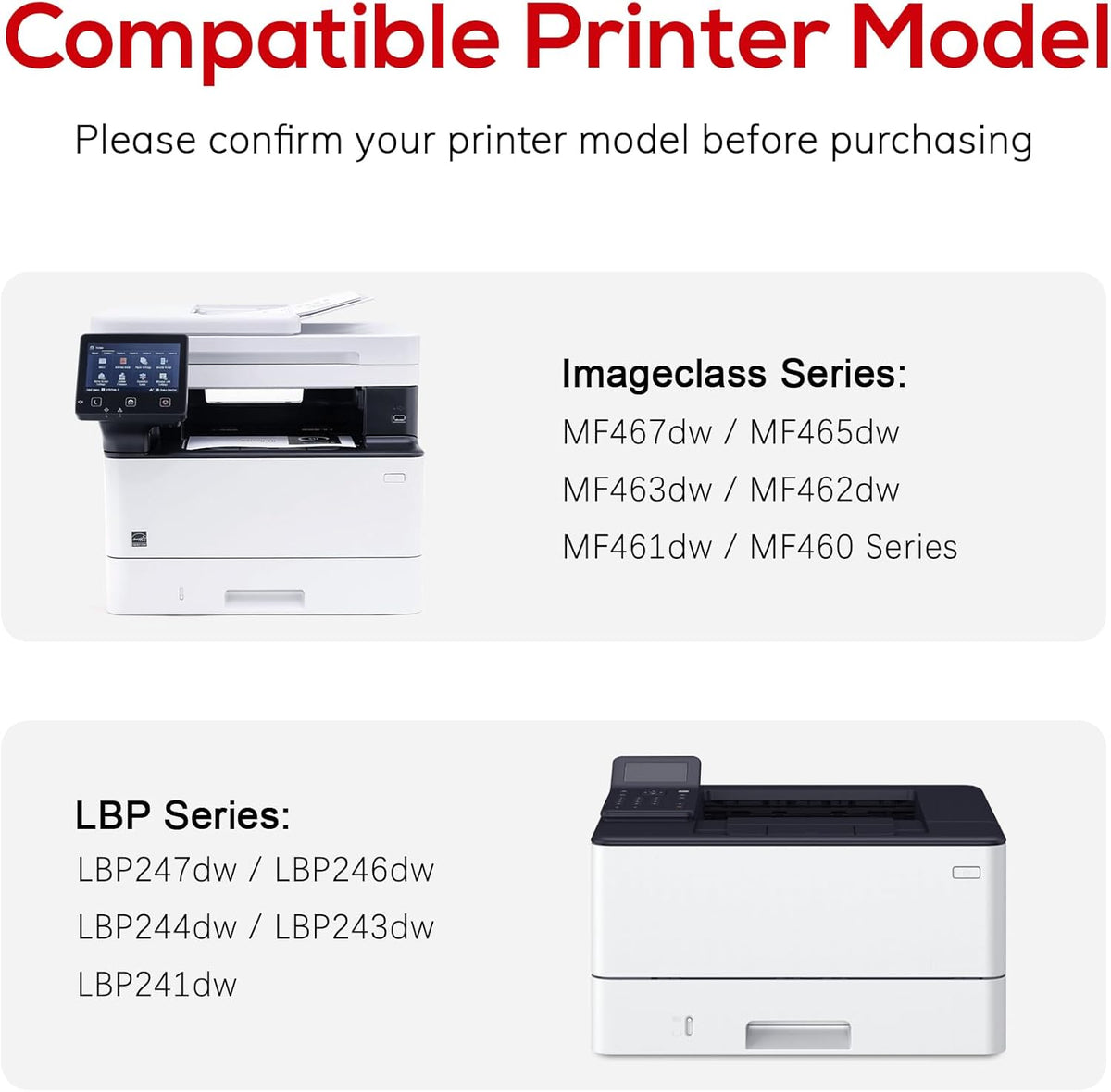 Compatible for Canon 070 Black Toner Cartridge Replacement for Canon 070h CRG070 Toner for Canon ImageCLASS MF465dw MF462dw MF460dw LBP246dw LBP247dw LBP243dw LBP240dw Laser Printer 2 Pack