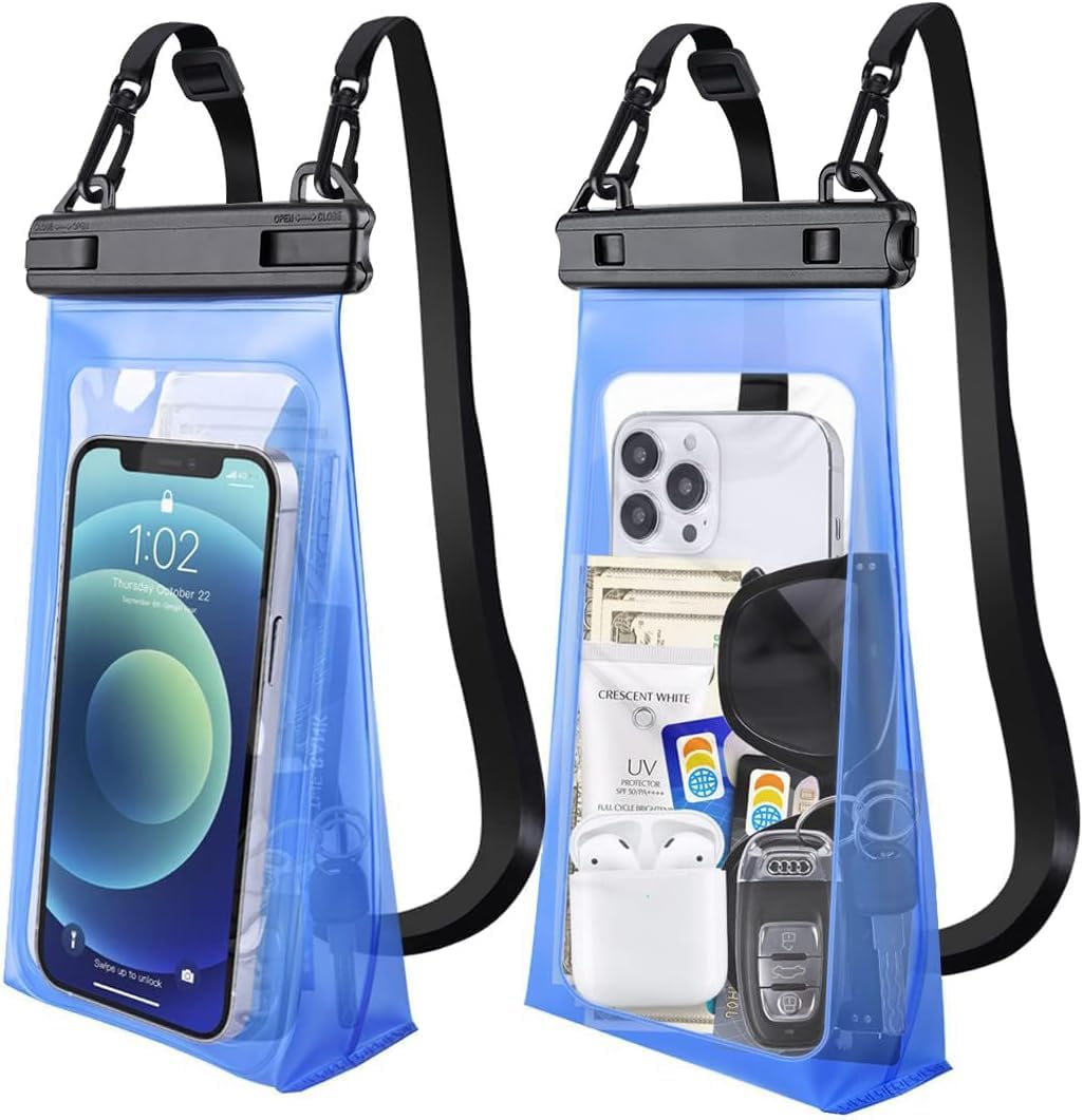 Large Capacity Waterproof Phone Pouch Floating, Waterproof Bag Case for iPhone 15 14 Pro Max 13 12 11 X XR 8 Plus Samsung Up to 6.9'', IPX8 Water Proof Phone Dry Bag for Swimming Kayaking, 1Pack