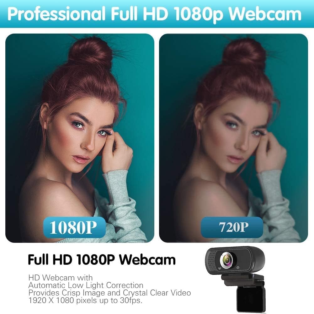 Webcam HD 1080p ,Live Streaming HD Camera with Stereo Microphone, PC Desktop or Laptop USB Webcam with 110 Degree View Angle, for Switch 2,Video Calling, Recording, Conferencing, Streaming, Gaming