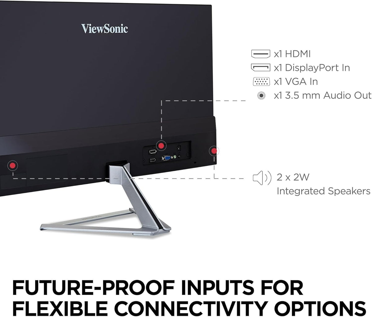 ViewSonic VX2476-SMHD 24 Inch 1080p IPS Monitor with FreeSync, Ultra-Thin Bezels, HDMI and DisplayPort