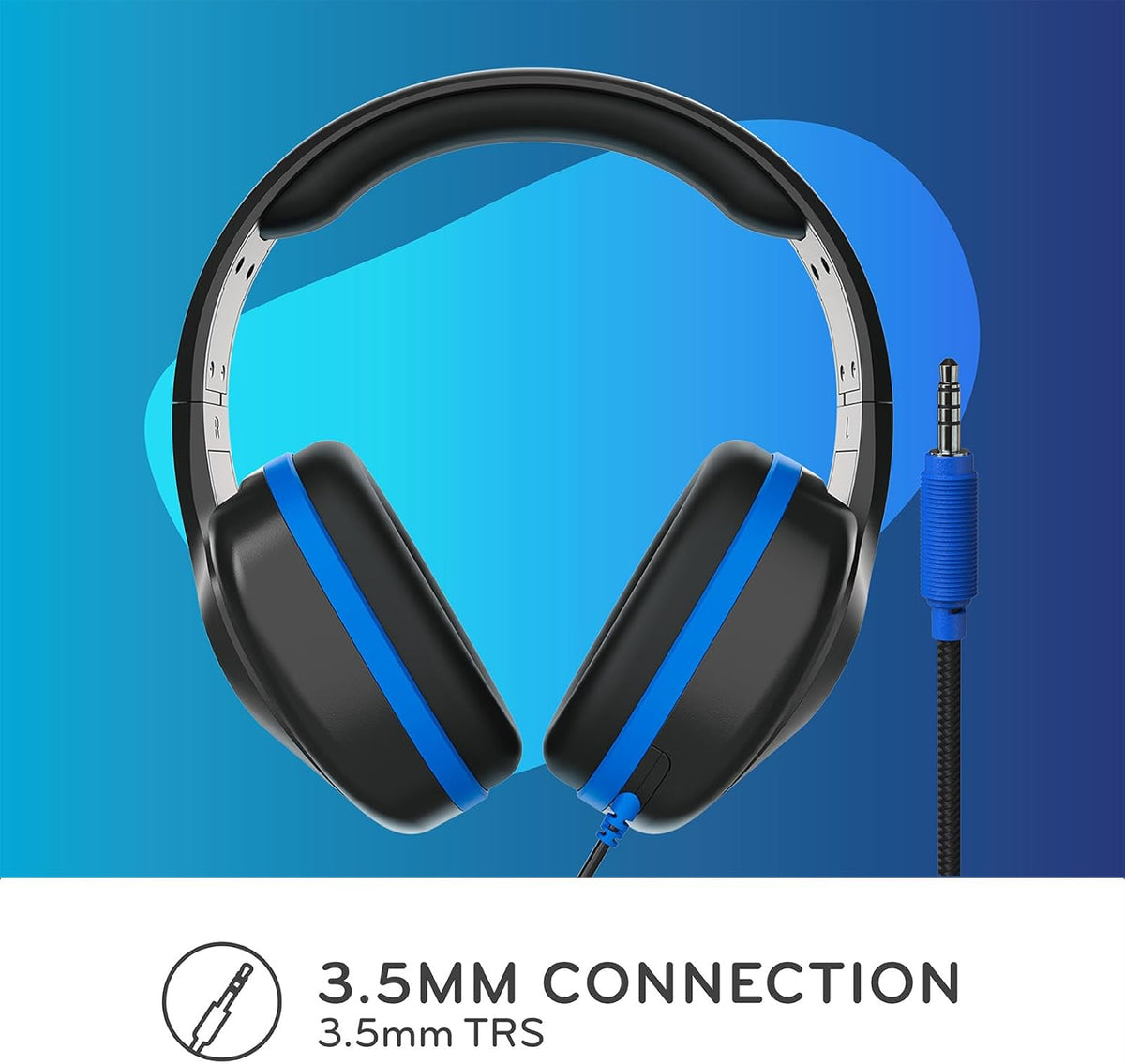 ThinkWrite Technologies REVO TW300, Premium Wired Over-Ear Headphones, Noise Reducing Headphones with 3.5mm Jack, Black
