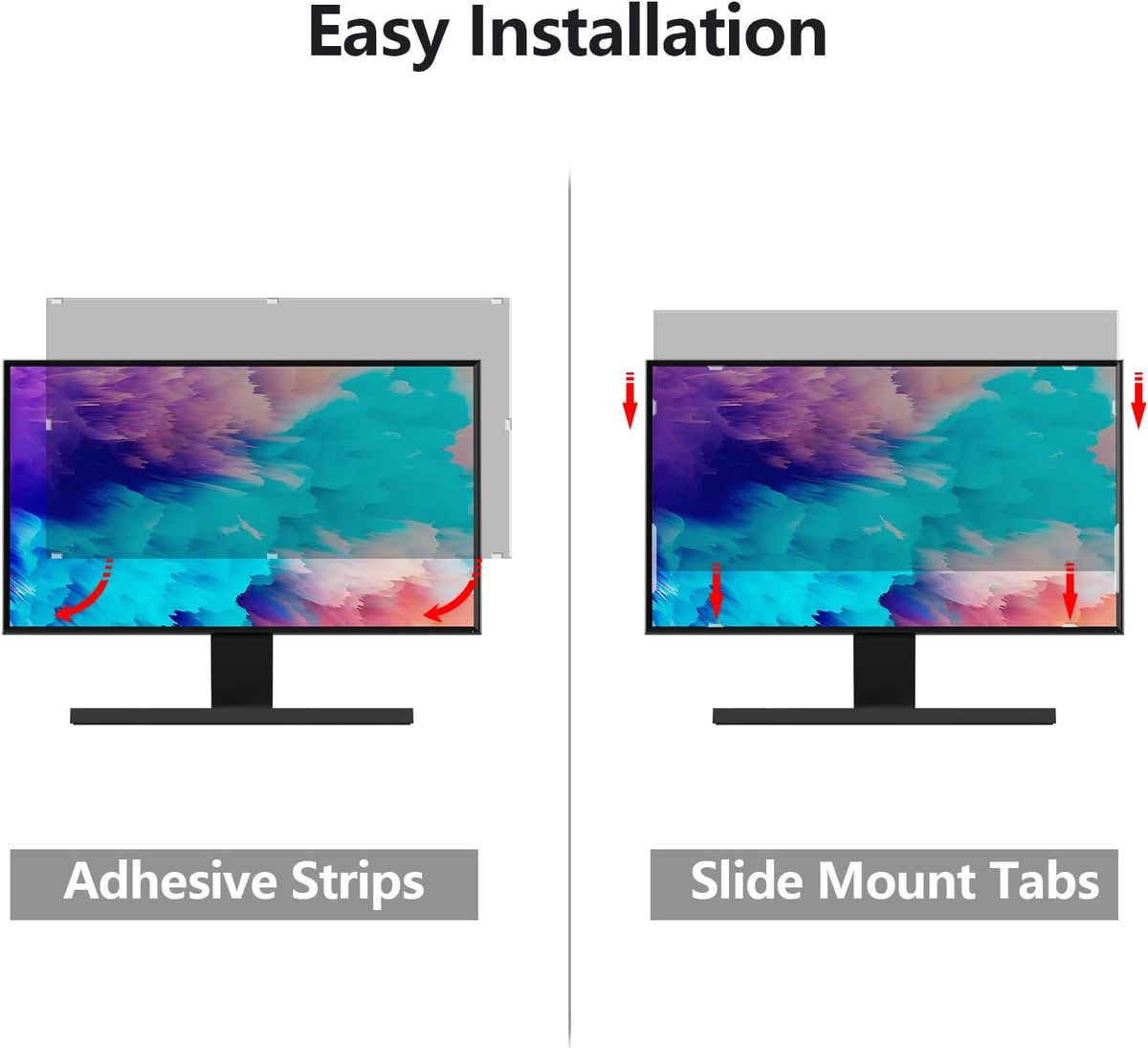 Computer Privacy Screen Protector 24 Inch with Hp Dell Acer Asus Samsung LG and More, Removable Security Shield Filter for 16:9 Aspect Ratio Monitor Like ViewSonic Sceptre AOC Koorui BenQ (24" Diagonal 16:9 1 Pack)