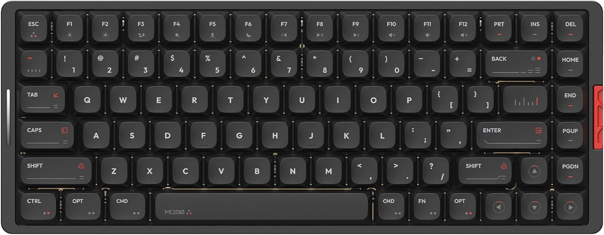 IQUNIX MQ80 Low Profile Mechanical Keyboard for Work and Gaming Tri Mode Wireless Wired CNC Aluminum Hot Swappable RGB Backlit Long Battery Life VIA Support (Black)