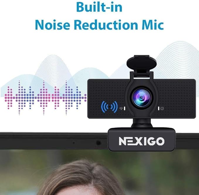 NexiGo N60 1080P Webcam with Microphone Software Control &amp Privacy Cover USB HD Computer Web Camera Plug and Play for Zoom/Skype/Teams Conferencing and Video Calling