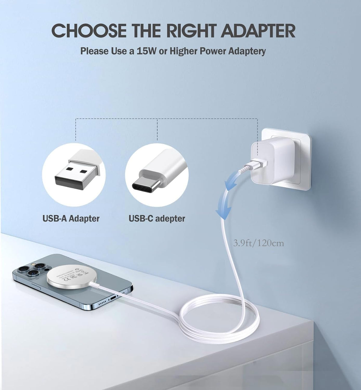 Magnetic Wireless Charger for iPhone 16/16 Pro/16 Plus/16 Pro Max,FDGAO 2 in 1 15W Fast Magnetic Charging Compatible with iPhone 15/14/13/12 Series and AirPods 4/3/Pro