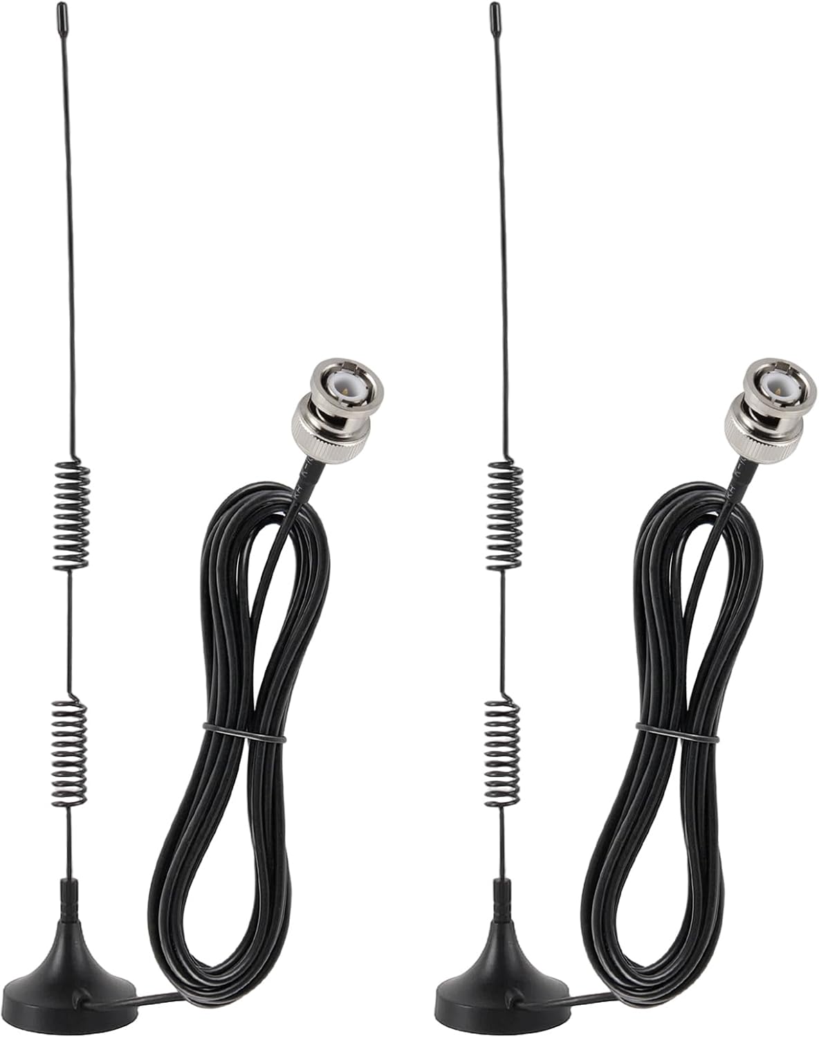 ACEIRMC 2pcs VHF UHF Ham Amateur Radio Police Scanner Antenna Magnetic Base BNC Male Antenna Compatible with Uniden
