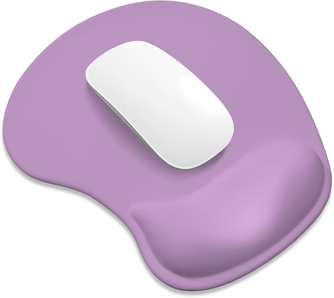 ITNRSIIET Ergonomic Mouse Pad, Cushioned Gel Wrist Rest, Non-Slip Base, Smooth Surface, Compatible with All Mice for Office & Gaming, Desk Accessory, 9.5 x 8.2 inch, Lavender Purple