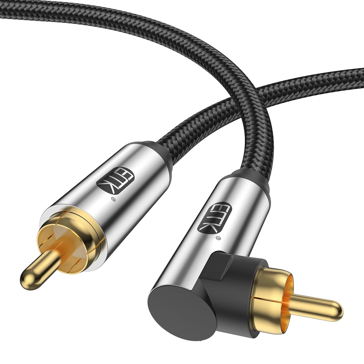 90 (90 26FT/8M) EMK Degree Subwoofer Cable,RCA Male to Male Digital Coaxial Audio Cable for Television, DVD Player