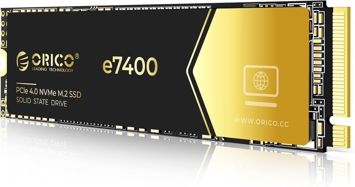 ORICO 1TB NVMe SSD PCIe 4.0- Up to 7400MB/s, M.2 2280 PCIe 4.0X4 Internal Solid State Drive, Fast Heat Dissipation, Compatible with macOS Windows for Gamers and Creators-e7400