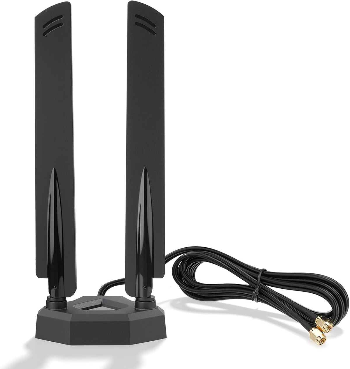 Eightwood 7 6GHz 5GHz 2.4GHz 7 WiFi Antenna Tri-Band RP-SMA Antenna with Magnetic Base for PC Desktop Computer Gaming