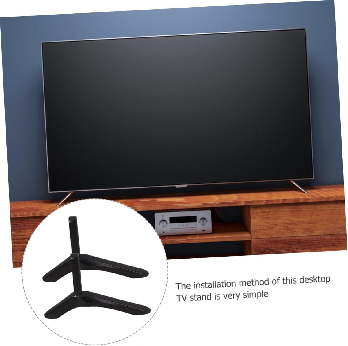 DECHOUS Sturdy Aluminum Low Profile TV Stand - Modern White Design for Living Room