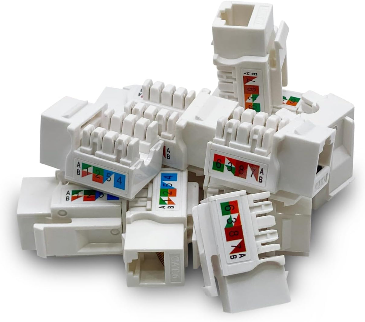 (50-Pack) Cat6 Keystone Jack - [UL Listed] - Ethernet Wall Jack - Wall Cat6 - Cat6 Network Coupler - Keystone Jack - Cat5/5e/6 Compatible - Cat6 Network Coupler