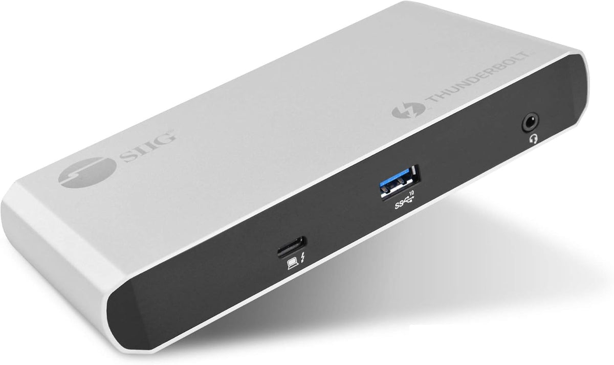 SIIG Thunderbolt 3 or USB C Dual 4K Display Docking Station with 60W PD- Titan Ridge (2X DP 1.2, 1x USB-A/2x USB-C 10Gbps, 2X USB-A 5Gbps, Ethernet) for Windows&Mac M1/M2/M3 Pro/Max (JU-DK0C11-S1)