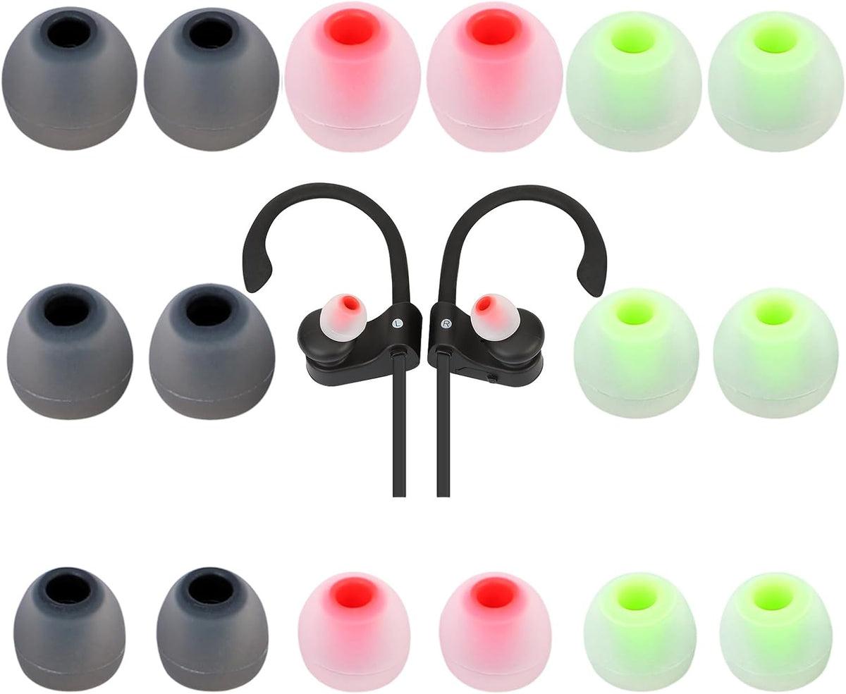 Earbud Tips Ear Bud Tips Soft Anti Slip Washable and Reusable Silicone Replacement Earbud Tips Fit Most in-Ear Earbuds(Inner Hole 3.8mm -5.1mm) 18pcs S M L