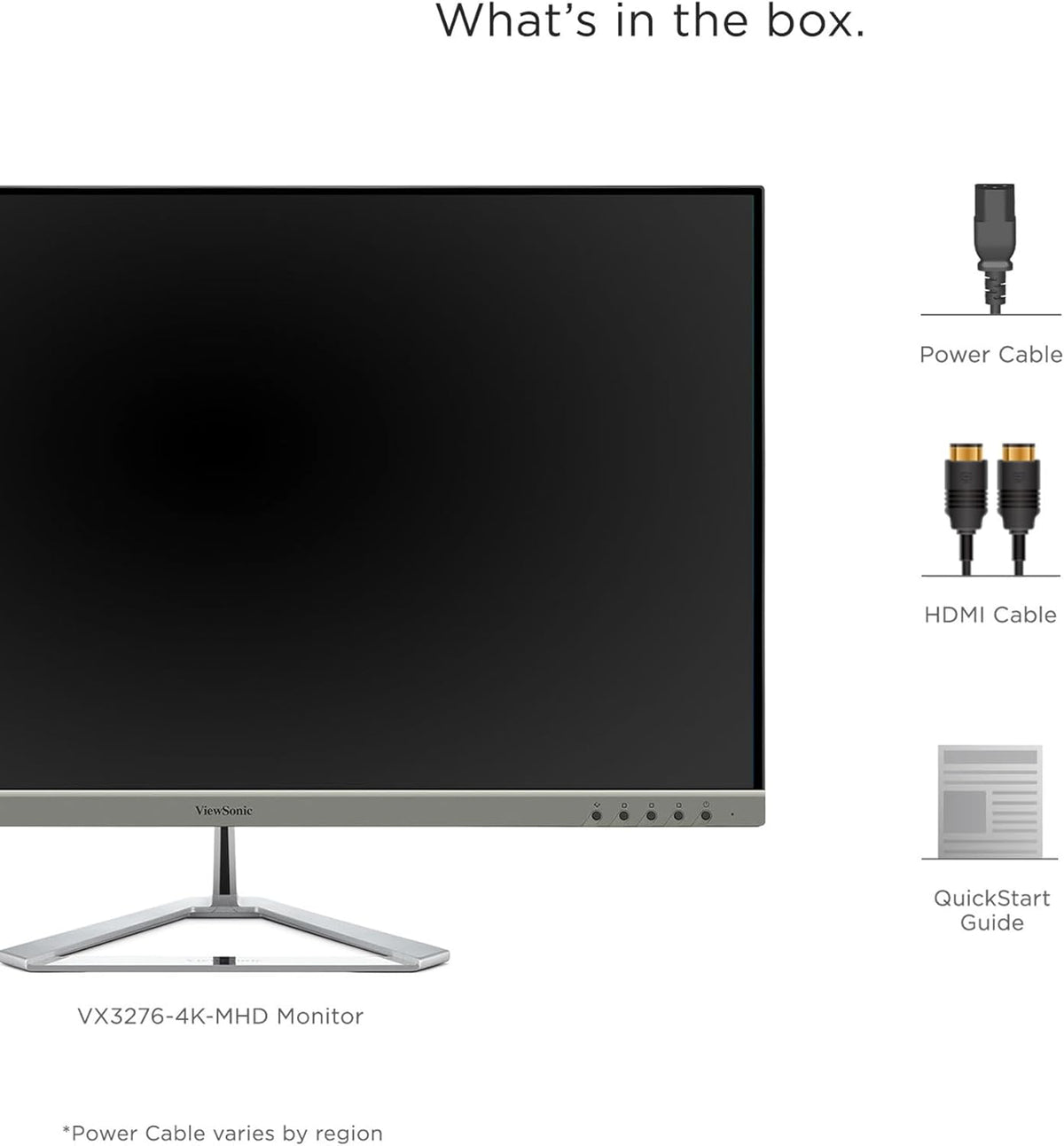ViewSonic VX3276-4K-MHD 32 Inch 4K UHD Monitor with Ultra-Thin Bezels, HDR10 HDMI and DisplayPort for Home and Office