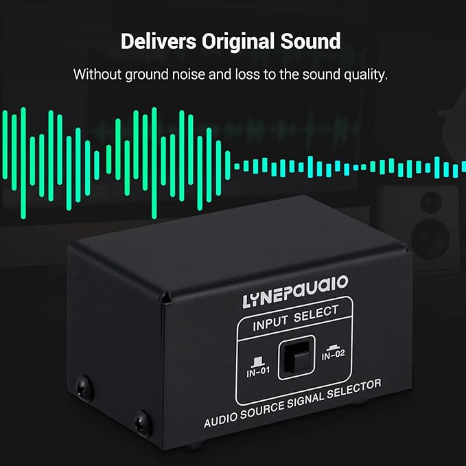 JINGFENG Audio Switcher 2 in 1 Out/1 in 2 Out A/B Switch Stereo Audio Splitter Box with No Distortion Jack for Switching Between Computer Speakers and Headphones
