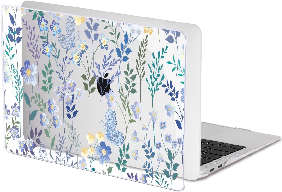 for MacBook Pro 13 inch Case 2022 2021 2020 Release A2338 M2 M1 A2289 A2251, Printed Pattern Plastic Hard Shell Cover for MacBook Pro 13.3-inch Touch Bar Fits Touch ID, Meadow Wildflower