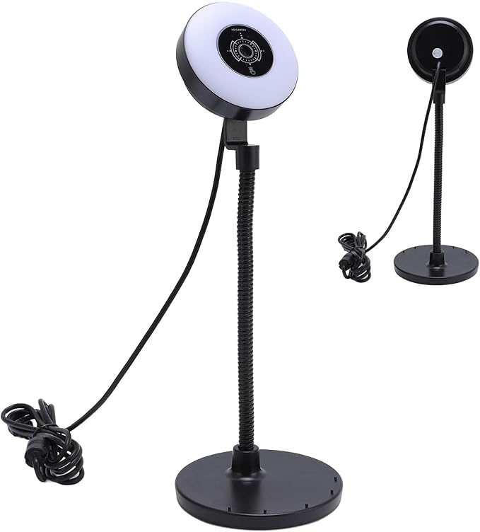 ciciglow 5MP Webcam with Microphone USB Web Cam with Fill Light Touch Control Bendable Rod HD Streaming Web Camera with Auto Focus for PC Computer Laptop Desktop