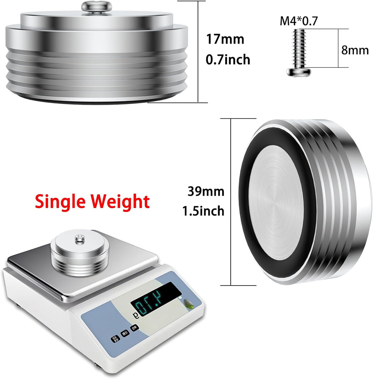 Audiocrast IF3917S HiFi Speaker Isolation Feet Pads 4PCs Aluminum 39x17mm Silver Speaker Shock Absorber Vibration Dampener Floor Protector for Audio Speaker Subwoofer CD DVD Amplifier Turntable DAC