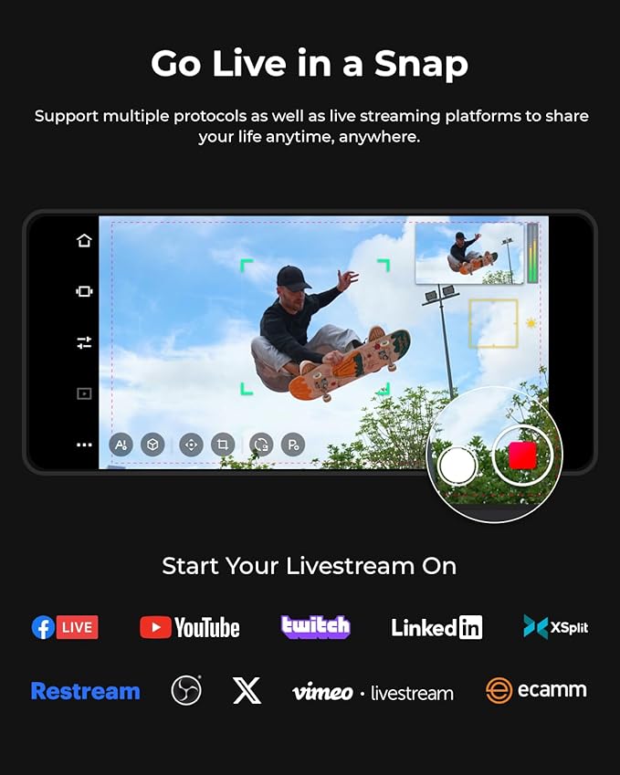 OBSBOT Tail Air &amp Remote Controller Combo AI Tracking PTZ Camera with Intelligent APP Gesture Control HDMI/USB-C/Wireless Webcam Video Camera Live Streaming for Church Worship Sports etc.