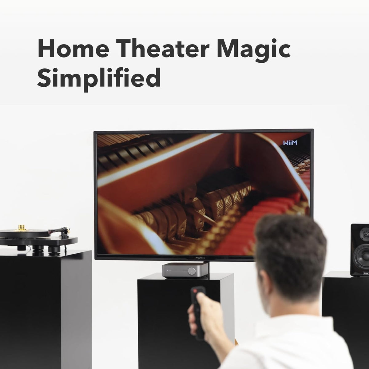 WiiM Amp: Multiroom Streaming Amplifier | Compatible with AirPlay, Google Cast, Alexa | HDMI, Voice Control | Stream from Spotify, Amazon Music, Tidal & More | Space Gray