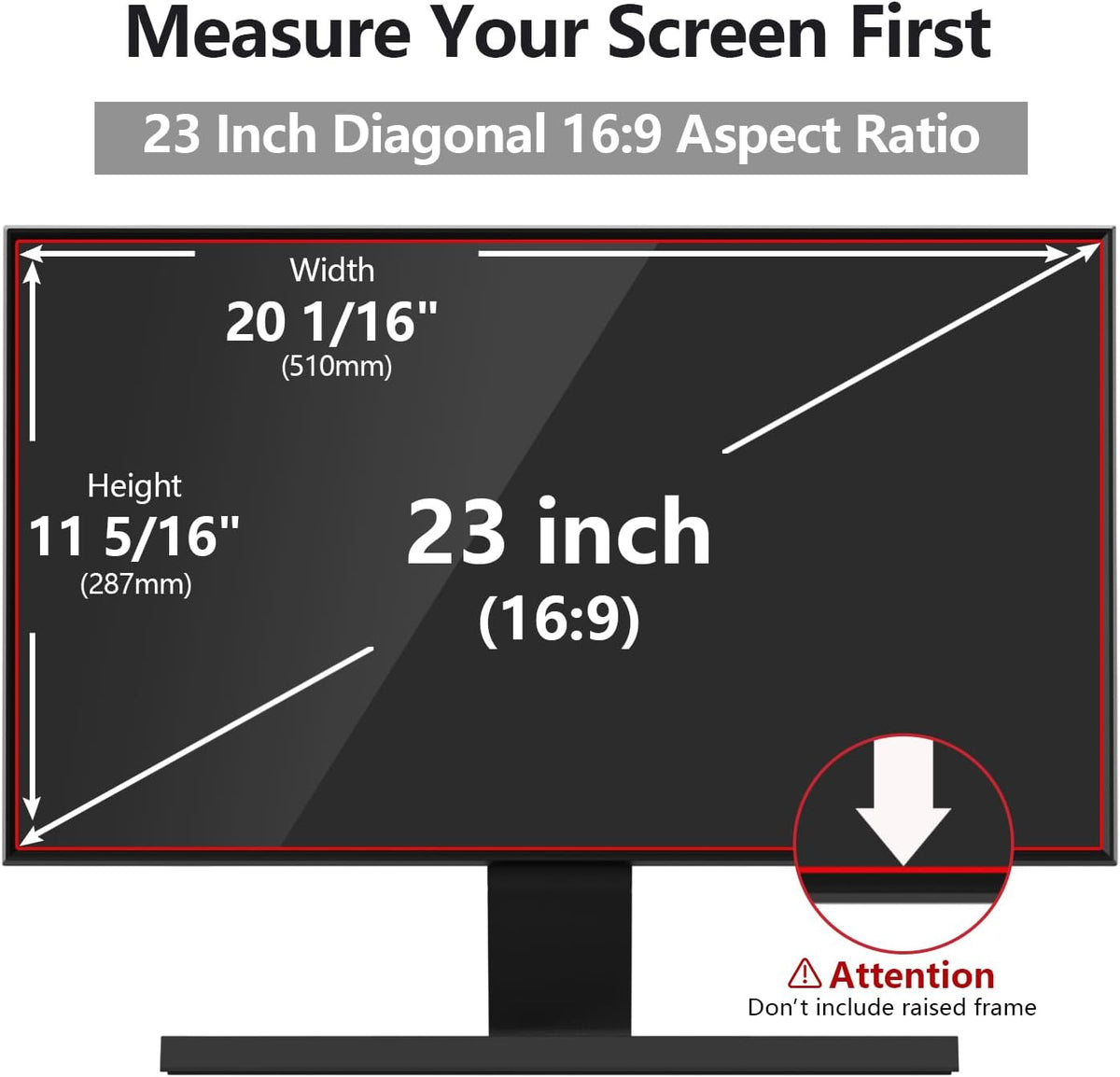 Computer Privacy Screen Protector 23 Inch with Hp Dell Acer Asus Samsung LG and More, Removable Security Shield Filter for 16:9 Aspect Ratio Monitor Like ViewSonic Sceptre AOC Koorui BenQ (23" Diagonal 16:9 1 Pack)