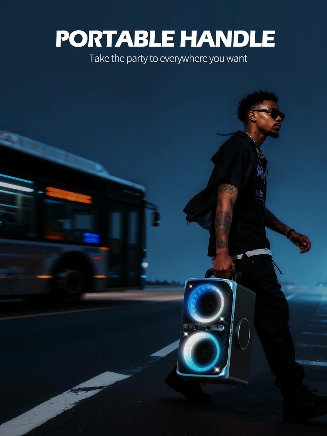 Party Bluetooth Speaker - 240W Peak Loud Speaker, Dazzling Light Show, Deep Bass, IPX4 Waterproof, 15H Battery, TWS Pairing, BT 5.3 Wireless, Portable for Home/Outdoor/Beach/Pool Party