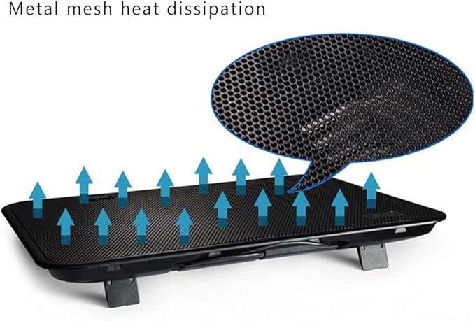 JSEIAJB 14 Inch Notebook Cooler 5v Fan External Laptop Cooling Pad Slim Stand High Speed Silent Metal Panel Fan(E)