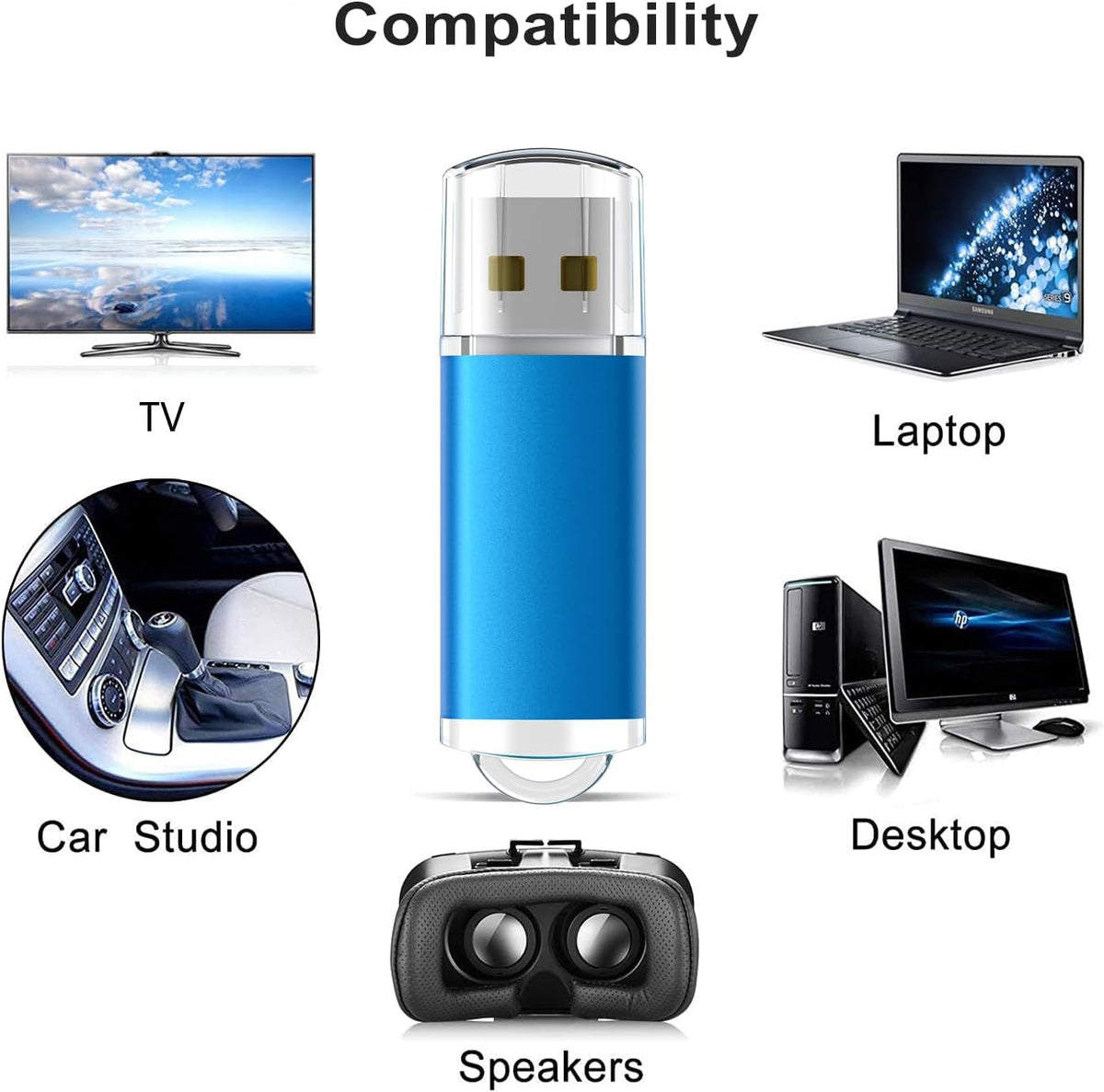 TOPESEL 32GB 10 Pack USB Flash Drive Flash Drive 2.0 Memory Stick Fold Storage Thumb Stick Jump Drive Pen Swivel Design for PC laptops, Tablets, TVs, car Audio (5 Mixed Colors)