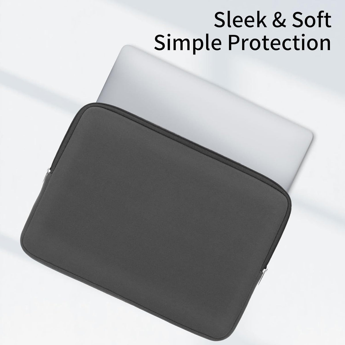 RAINYEAR 11-11.6 Inch Laptop Sleeve Protective Case Soft Lining Carrying Bag Padded Zipper Cover Compatible with 11.6" MacBook Air for 11" Notebook Computer Tablet Chromebook (Gray, Upgraded Version)