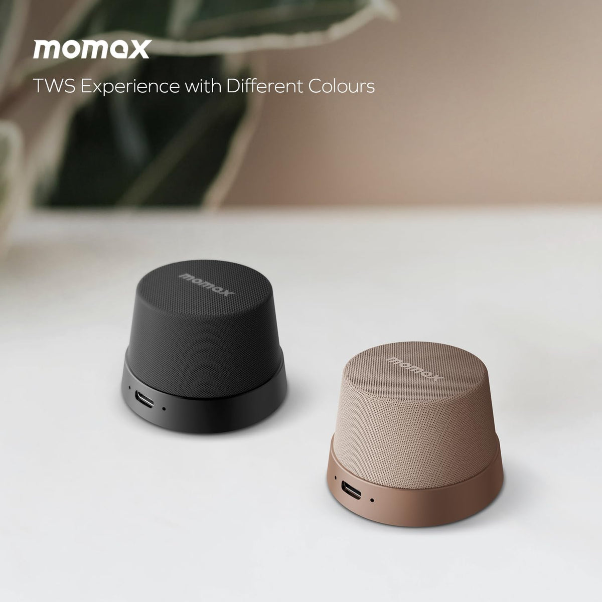MOMAX Magnetic Portable Speaker Wireless, IPX6 Waterproof Shower Speaker Small with Bass, 12H Playtime, TWS Pairing, Magnetic Cell Phone Stand for Outdoor, Gift Ideas