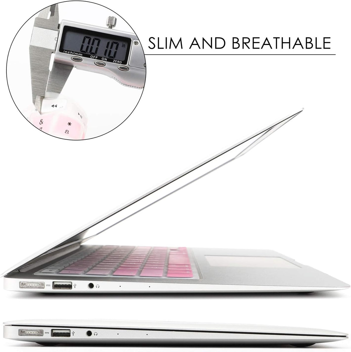 Allinside Pink Ombre Keyboard Cover Skin for MacBook Pro 13" 15" 17" (2015 or Older Version), MacBook Air 13" A1369/A1466, Older iMac Wireless Keyboard MC184LL/B