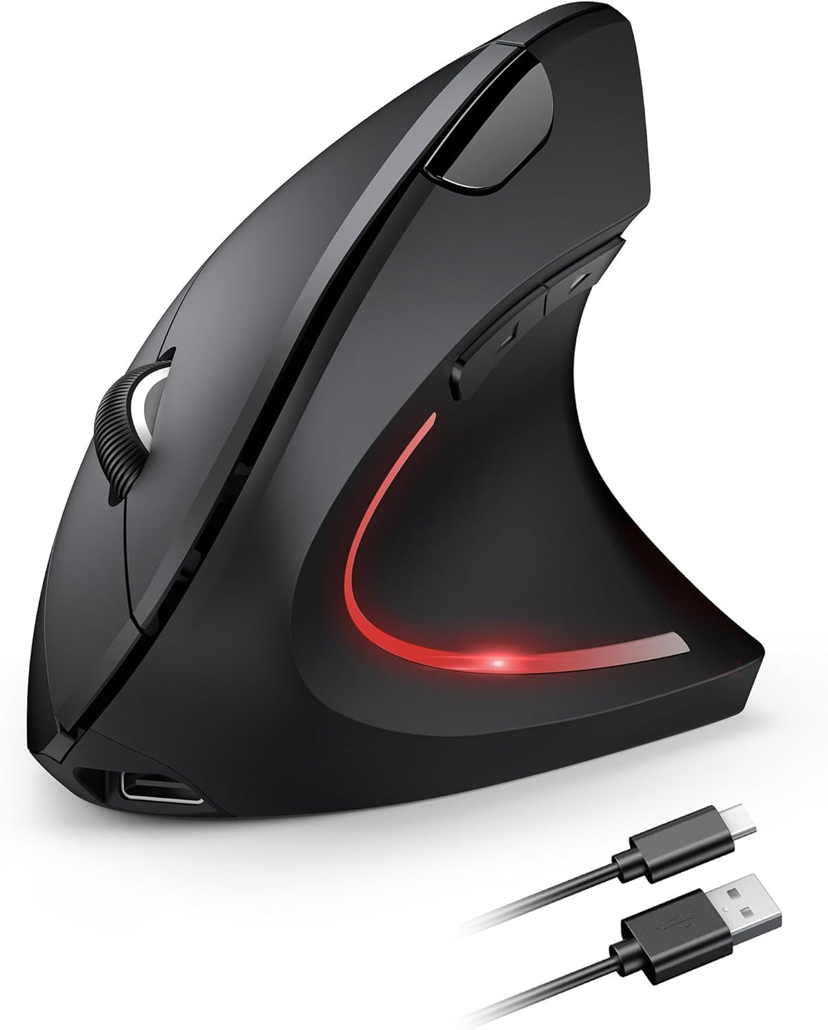 TECKNET Ergonomic Mouse Wireless, Rechargeable Mouse Wireless Silent for Carpal Tunnel Right Hand, 2.4GHz USB Vertical Mouse Wireless for Laptop, 5 Adjustable 4800 DPI, Computer, MacBook, Desktop