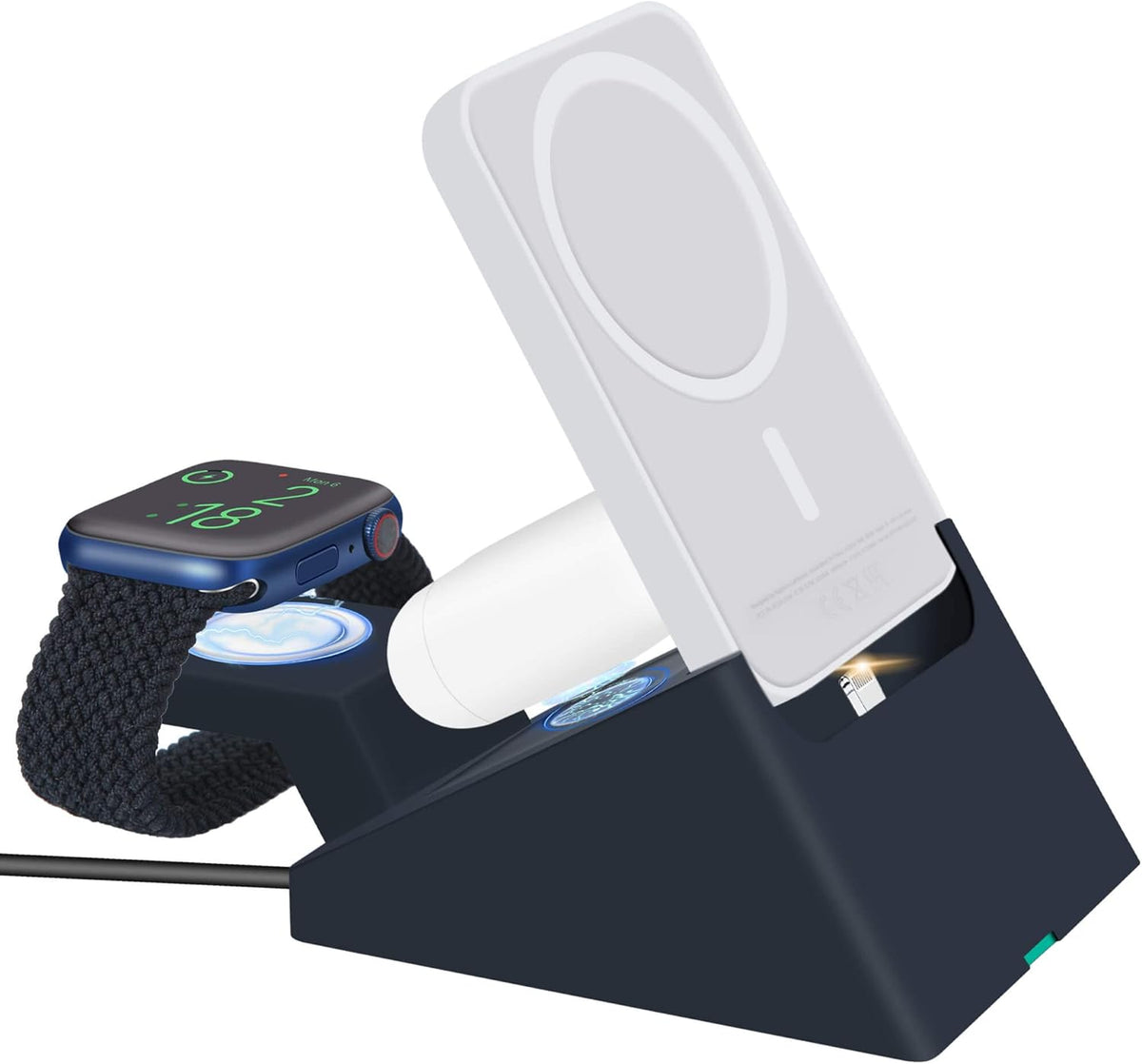 Suitable for iPhone MagSafe Battery Park Wireless Charging Stand, 3in1 Charging at The Same time. Support PD20W Output. Compatible with Apple Watch/Airpods Charging