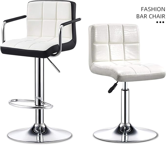 Mlaea Desk Task Dining Chair Height Adjustable Conference Reception Work Chair with Rolling Wheels Gaming Club Bar Chair 38 * 44-56CM(Color:#1)