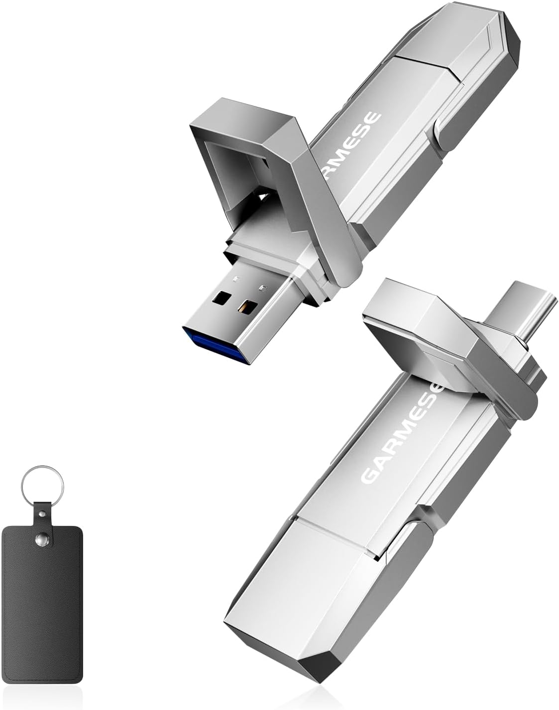 256GB USB C Flash Drive Up to 450MB/s USB 3.2 Solid State Thumb Drive Type-A + Type-C 2-in-1 Flash Drive Memory Stick Data Storage Compatible with Smartphone Tablet Computer Game Console