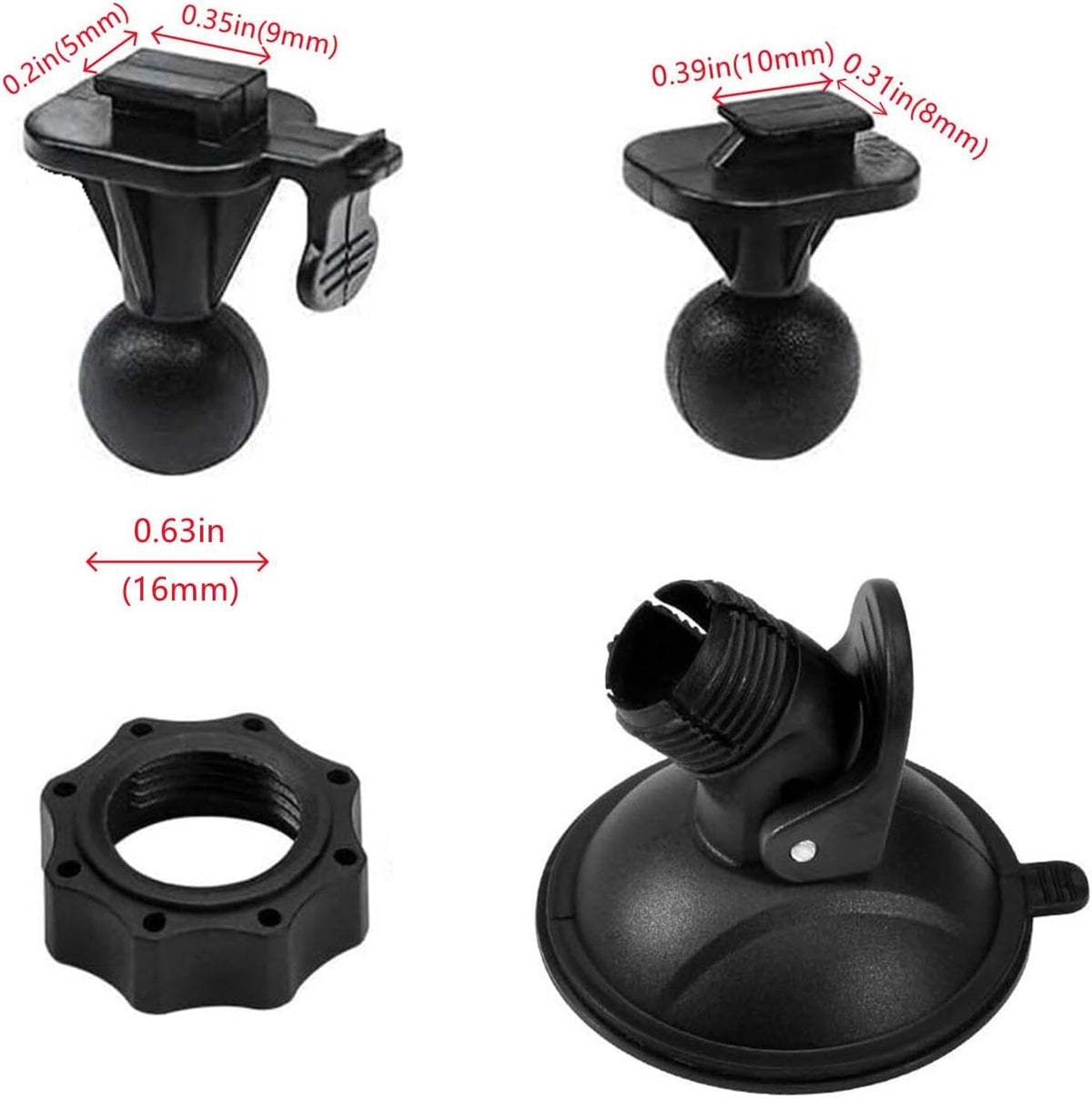 Glucrean 2 Dash Cam Mount Compatible with APEMAN Dashcam, Suction Mount Easy to Install and Use, Replacement Screen