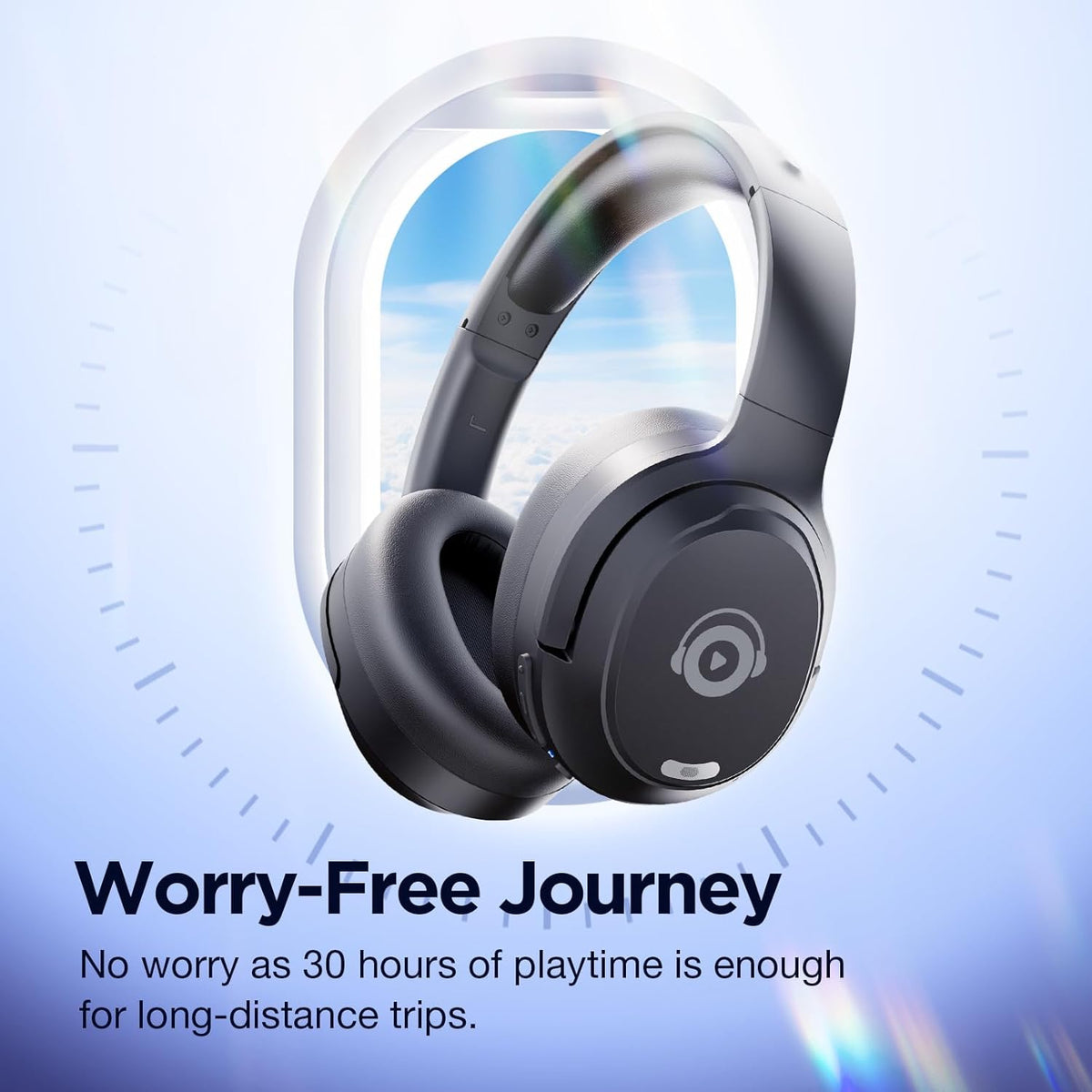 Upgrade Pro‑Level Hybrid Active Noise Cancelling Headphones with HD Sound, Wireless Bluetooth Headphones Over The Ear Unequaled Comfort, Vivid Deep Bass, for Home Office Travel Birthday Gift
