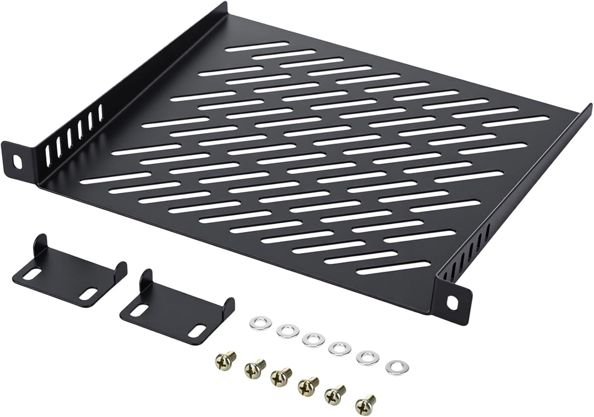 ElaraBerry 1 Pack 0.5u 7.87" 10" Server Rack Shelf Deep Ventilation Rackmount Cantilever Tray Bracket for Network