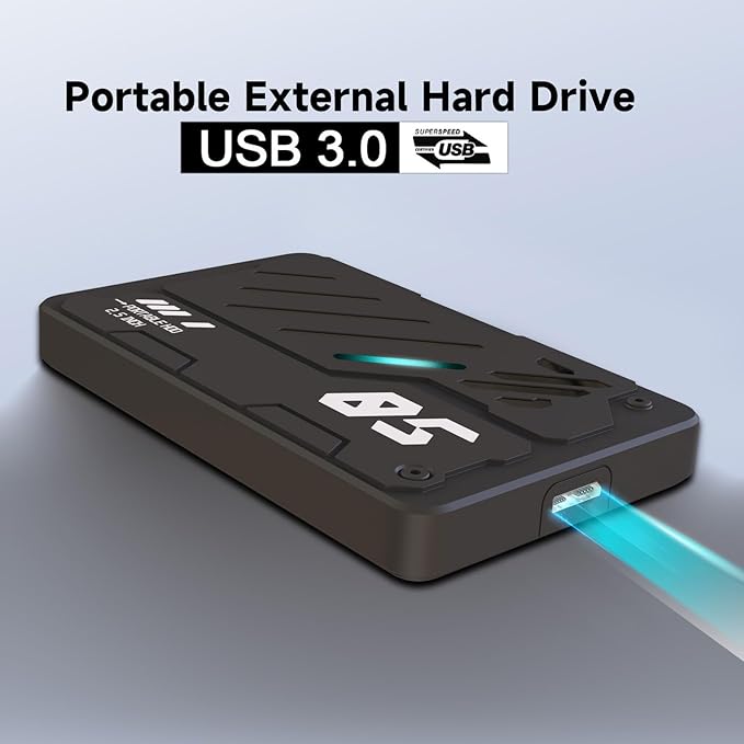 Ultra Slim Portable External Hard Drive USB 3.0 HDD Storage for PC Laptop Mac Xbox one PS4 PS5 (1TB)