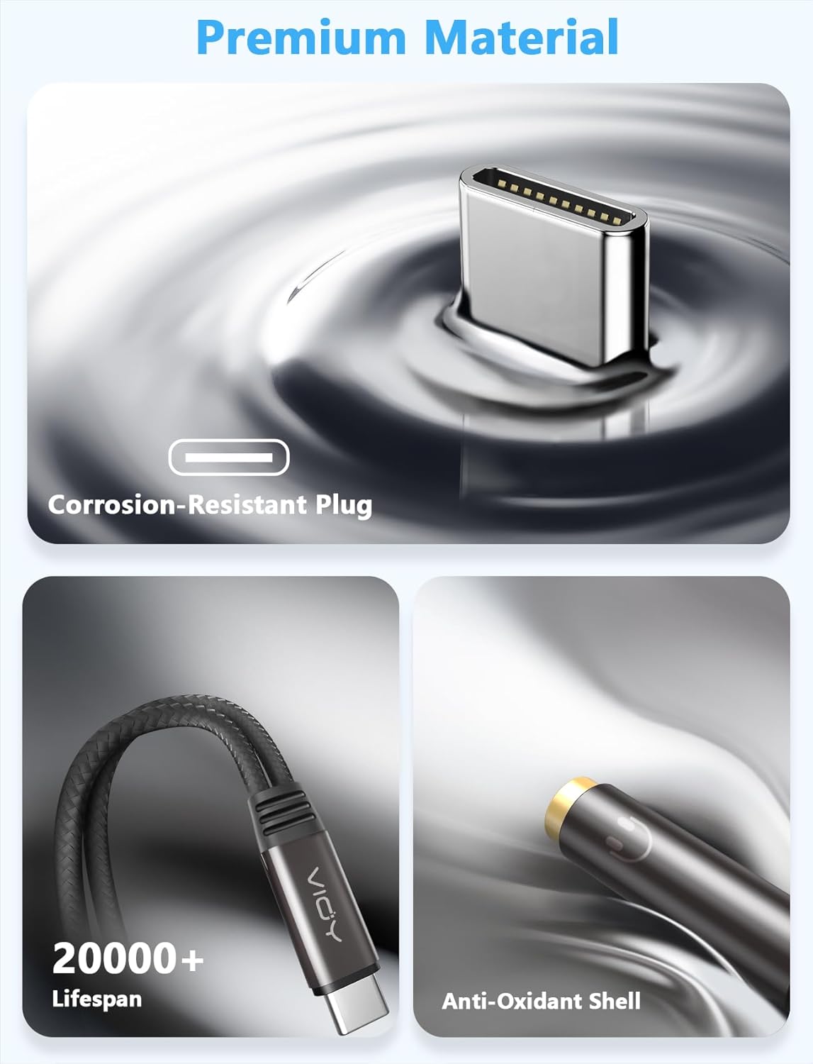 2 Pack VIOY USB C to Dual 3.5mm Female Headphone Splitter, Type C to Headphone Audio Jack Adapter 2 Way Compatible with iPhone 16/15 Plus Pro Max, iPad Air Pro, Galaxy S24/23 Ultra, Pixel 7/6 and More