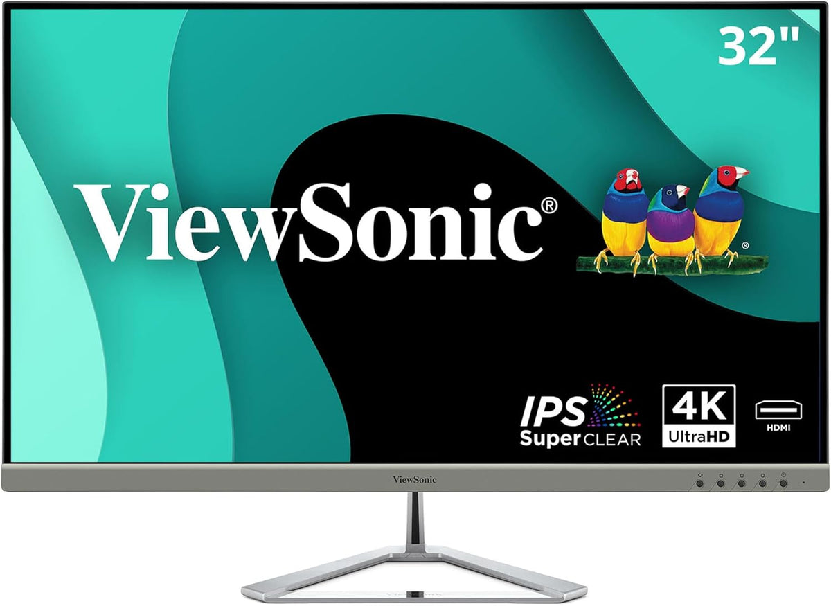 ViewSonic VX3276-4K-MHD 32 Inch 4K UHD Monitor with Ultra-Thin Bezels, HDR10 HDMI and DisplayPort for Home and Office