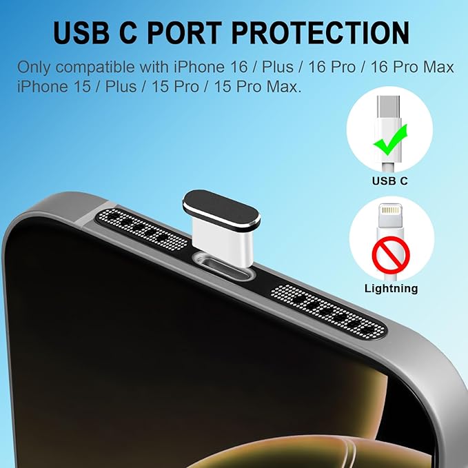 USB C Dust Plug and Speaker Cover, Type C Charging Protector Port Cover