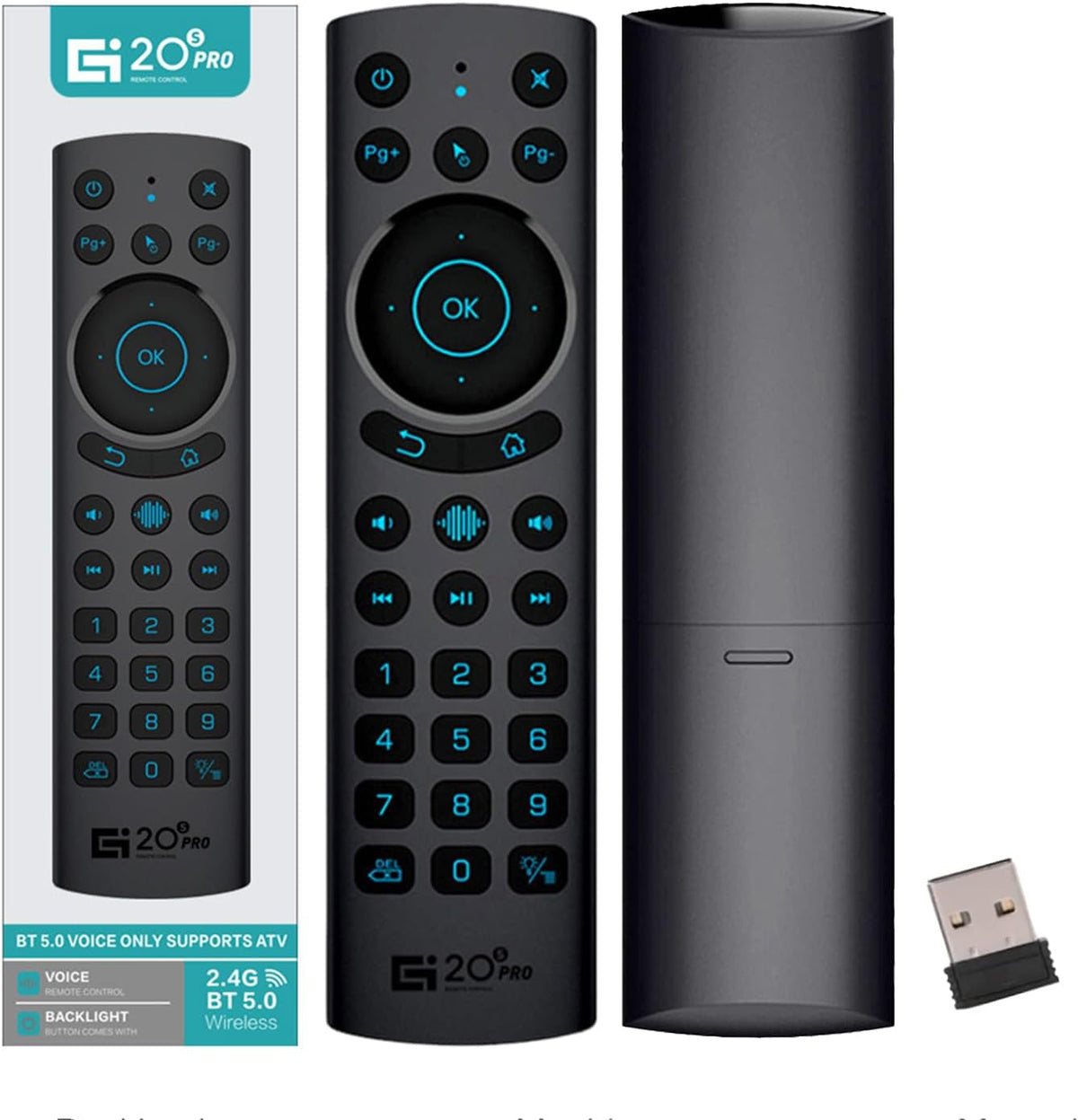 GREALT Bluetooth Voice Remote Control for Smart TVs, Universal Voice Remote Control with USB Transmitter Infrared