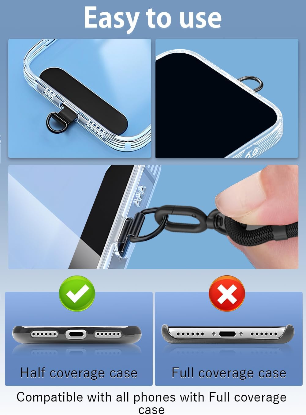 ZXZone Phone Strap*1 Phone Tether Tab*1 Adjustable Neck Strap Phone Lanyard Strap Multifunctional Phone Lanyard