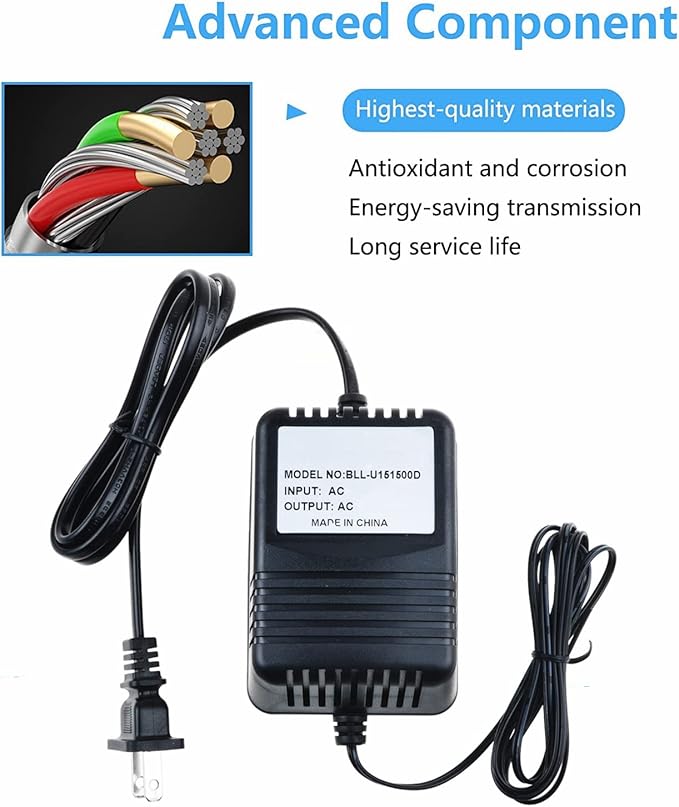AC/AC Adapter for X Rocker XRocker 521231 Game Gaming Chair AC10V 10VAC 10V - 12V 1A - 1.2A - 2A Direct Plug-in Class 2 Transformer Power Supply Cord Charger (with AC 10-12V Output)